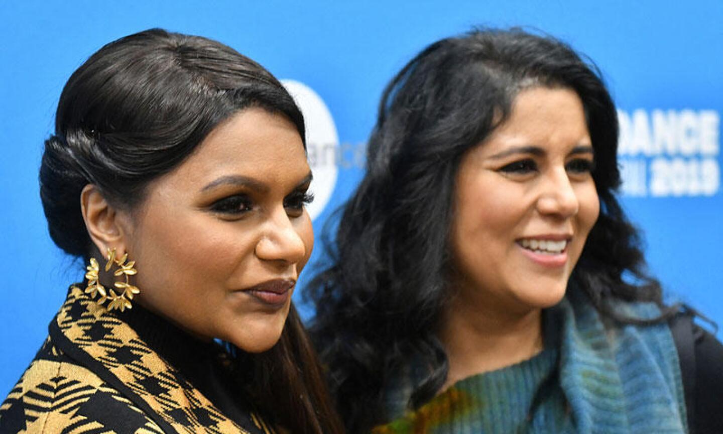 Mindy Kaling, left, wrote and co-stars in "Late Night," which was directed by Nisha Ganatra. The film was purchased at the Sundance Film Festival by Amazon.