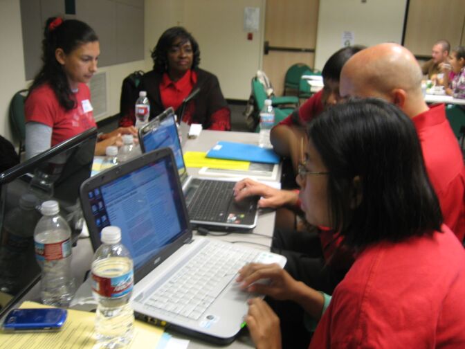Parents, teachers, and principals - aided by United Teachers Los Angeles - work on outlines of campus reform plans to be submitted to the L.A. Unified School District in January.