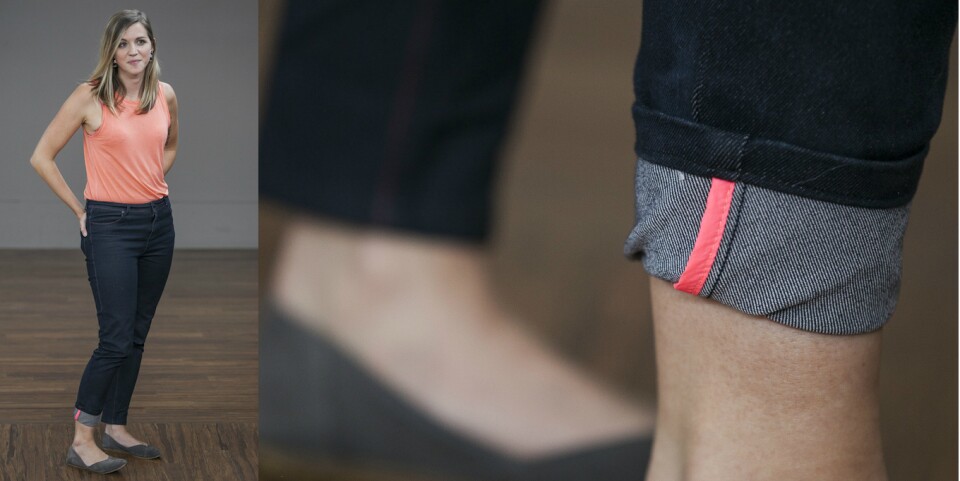 Tracey Molineux wear biking jeans made by Rapha.