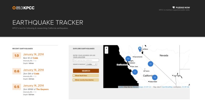KPCC's Earthquake Tracker. 