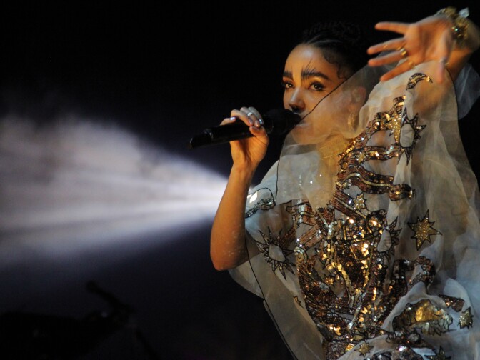 FKA Twigs performs on Day Two of the Coachella Music Festival.