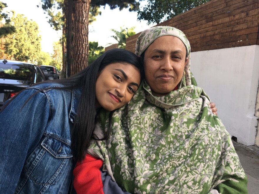 Senior Sheila Milon (left) and her mother Momotaz Pervin.