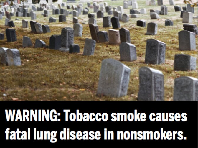 One of thirty-six examples of the FDA's new cigarette warning labels.