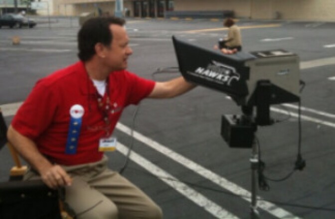 Tom Hanks on the Larry Crowne Set