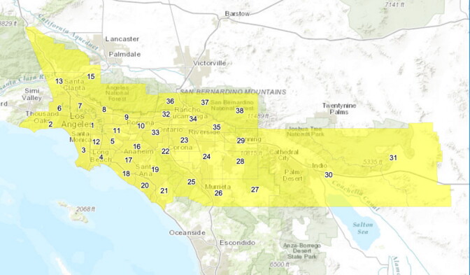 The South LA region was "moderate" again once the PM 2.5 monitor began working properly. Screenshot taken Wednesday, June 21 at 9:00 am.