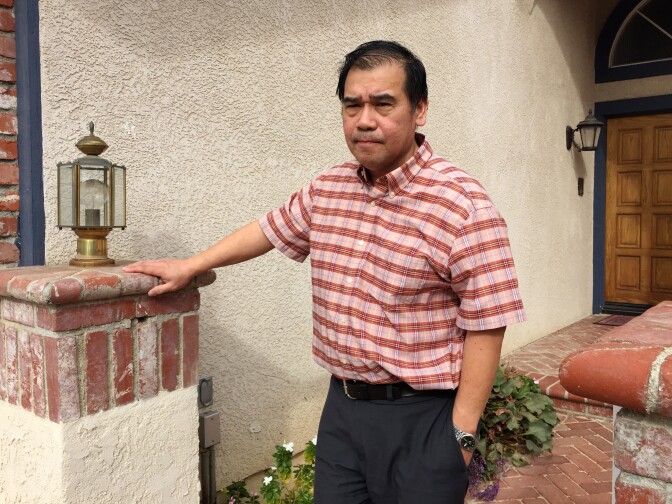 Ruben Samson at his home in Porter Ranch, which he's owned since 1991. Now he's worried the natural gas leak will cause his home to lose value. 