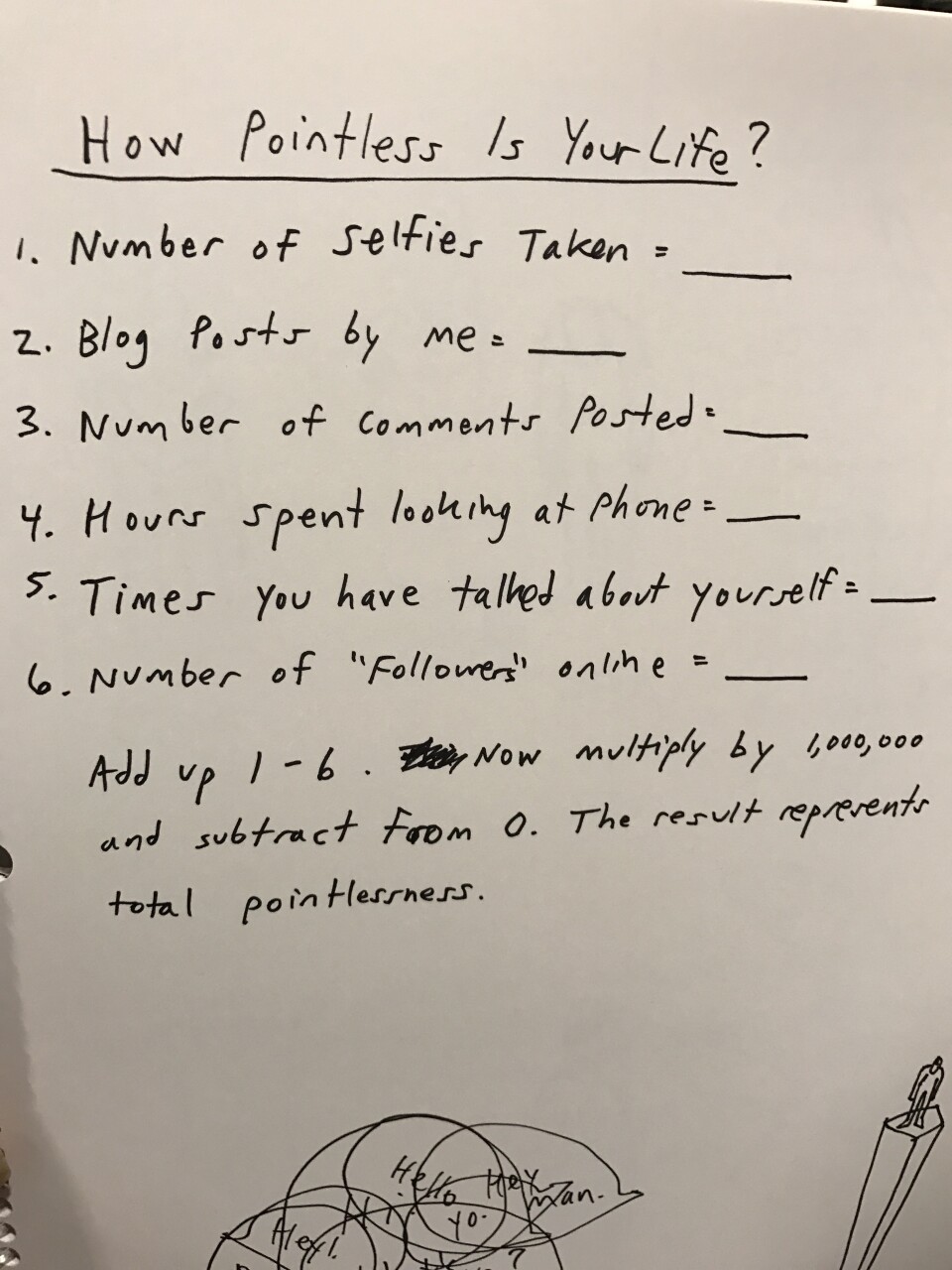 A doodle from one of comedian Demetri Martin's notebooks. 