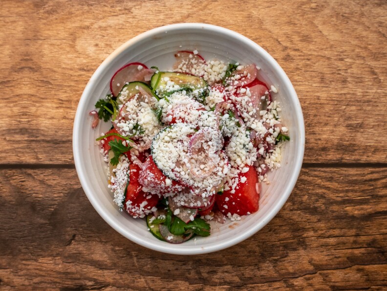 Watermelon and Cucumber Salad