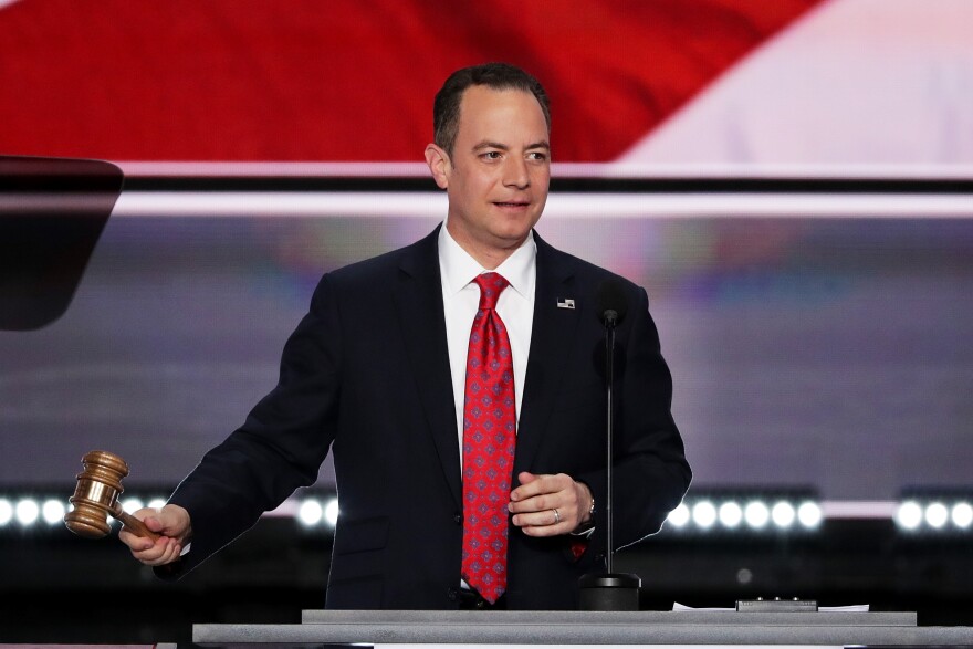 CLEVELAND, OH - JULY 18: Reince Priebus, chairman of the Republican National Committee, bangs the gavel to officially the open the first day of the Republican National Convention on July 18, 2016 at the Quicken Loans Arena in Cleveland, Ohio. An estimated 50,000 people are expected in Cleveland, including hundreds of protesters and members of the media. The four-day Republican National Convention kicks off on July 18. (Photo by Alex Wong/Getty Images)