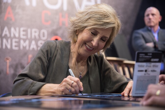 SAO PAULO, BRAZIL - DECEMBER 09: Actress Lin Shaye attends Brazil Comic Con (CCXP) 2017, Insidious: The Last Key Panel  attends Brazil Comic Con 2017 on December 9, 2017 in Sao Paulo, Brazil. (Photo by Raphael Dias/Getty Images for Sony Pictures)
