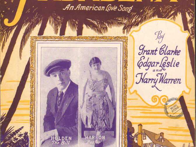 Sheet music cover for the song "Home In Pasadena," featured in the book "Songs In The Key Of Los Angeles." 