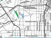 Map shows location of quake centered near the Park-Windsor Hills area.