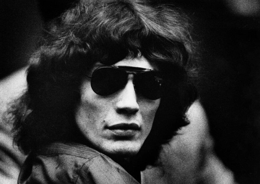 Night Stalker defendant Richard Ramirez in court on July 13, 1989, clad in black and wearing trademark sunglasses. 