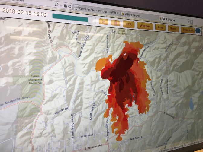 UC San Diego's Supercomputer helps run this fire simulation with atmospheric and other data from more than half a dozen agencies. 