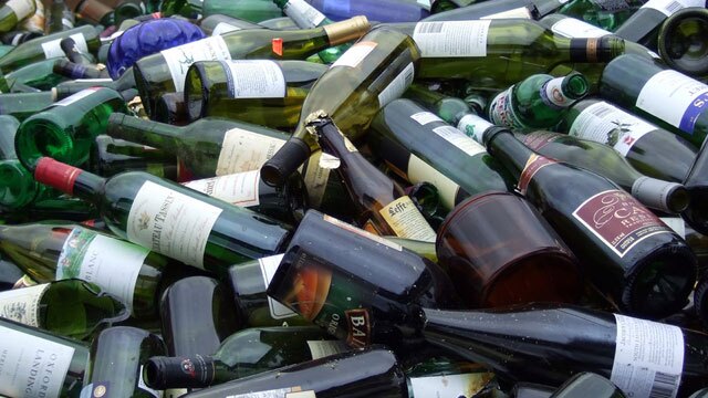 In California, beer bottles do carry a deposit, but liquor and wine bottles don't.