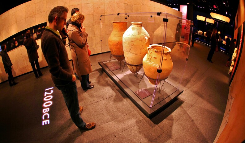 "Dead Sea Scrolls: The Exhibition" explores the science and significance of the Dead Sea Scrolls, manuscripts written and hidden in caves 2000 years ago and not discovered until 1947. The exhibition also features sections from 10 selections of the Dead Sea Scrolls, more than half never seen before in the U.S., including parts of the oldest known copies of the Hebrew Bible, also known as the Old Testament. 