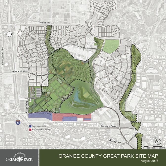 Orange County officials had said they would build a homeless shelter somewhere in the purple area, though they did not specify where before Irvine shot it down the proposal.