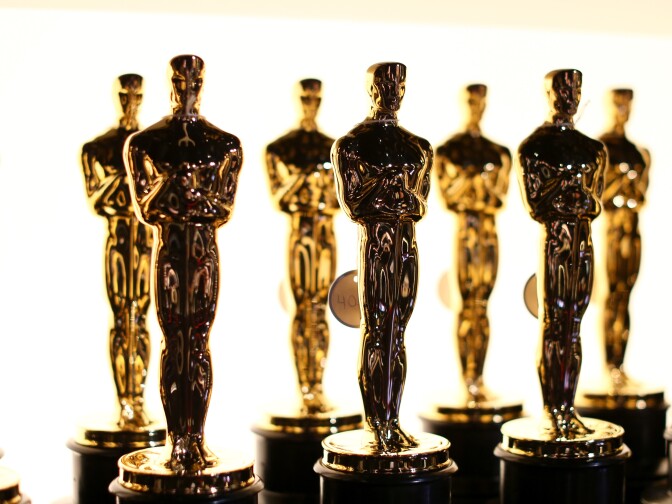 Oscar statues are seen backstage during the 88th Annual Academy Awards at Dolby Theatre on February 28, 2016 in Hollywood, California.