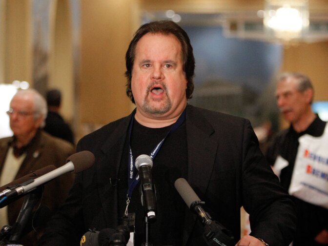 Mark Skoda, head of the Memphis Tea Party,  speaks at the Tea Party convention in Nashville, Tenn.