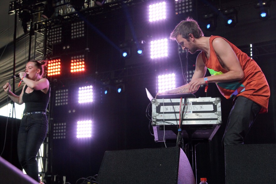  performs on Day One of the Coachella Music Festival.