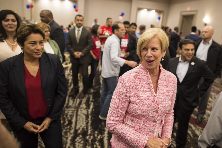 Los Angeles County Supervisor District 4 candidate Janice Hahn greets supporters for the first time during her election party at the DoubleTree by Hilton Hotel in Norwalk on Tuesday night, June 7, 2016 during the California primary.