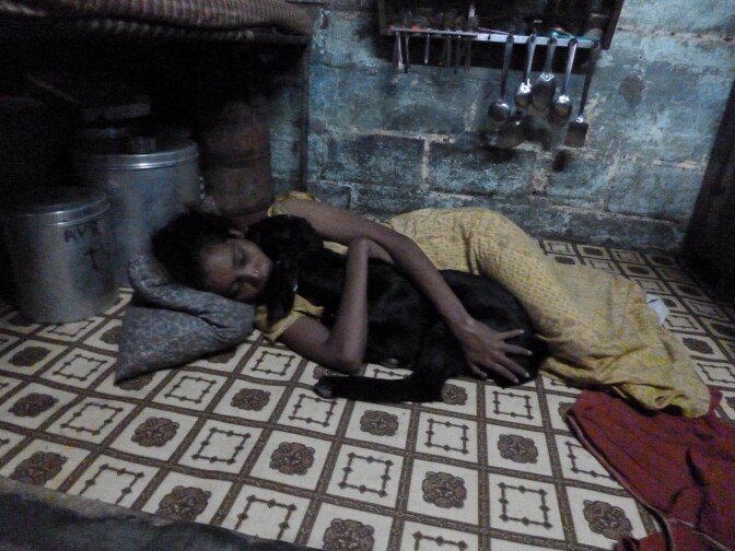 "When I told my husband that the hospital informed me I am HIV-positive, he said, 'How have you contracted HIV? Who have you been with? My children don't have it and I don't have it.' And with these words, he left me. Now I have three animals with me. My family, my husband, my children, they have all betrayed me, but these animals have not." –Priya, Mumbai, India, 2013