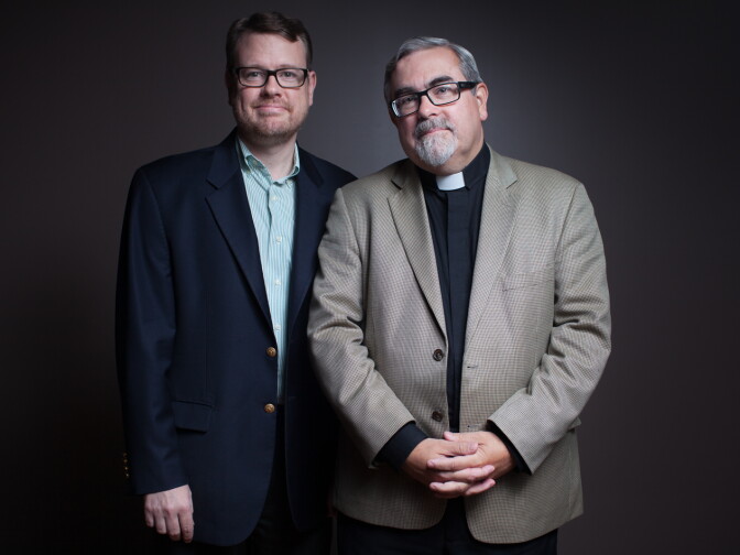 Rev. Dr. Guy Erwin, the first openly gay Lutheran Pastor, and his partner Rob Flynn.