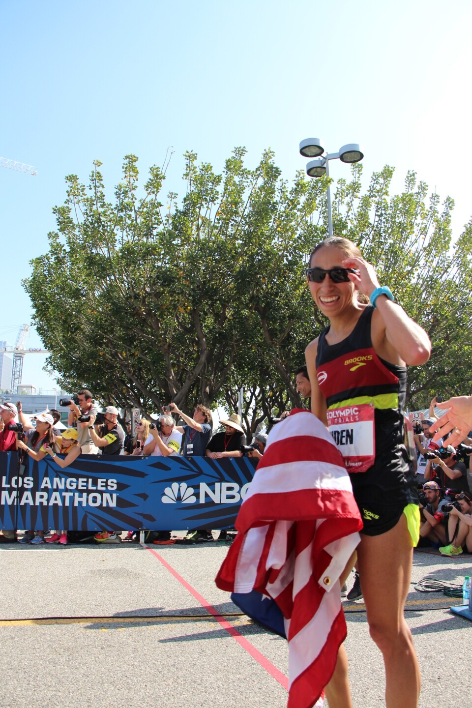 Desiree Linden at the 2016 Olympic trials in LA.
