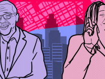  An illustration shows Herb Wesson (left) and Holly Mitchell (right) with the L.A. skyline behind them.
