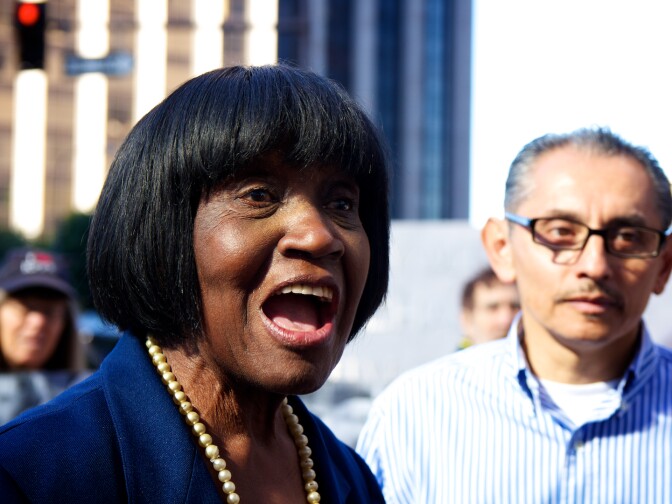 Faith Parker, 79, from South L.A. explains how Mellon Bank has foreclosed on the house she has lived in for 51 years. 