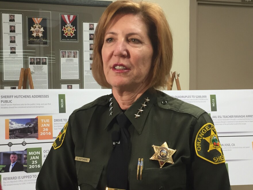 Orange County Sheriff Sandra Hutchens said on Monday that it appears inmate counts inside the jail weren't conducted according to department policy the day three inmates escaped on January 22, 2016. "We're looking at all of our jail procedures including the count," she said. 