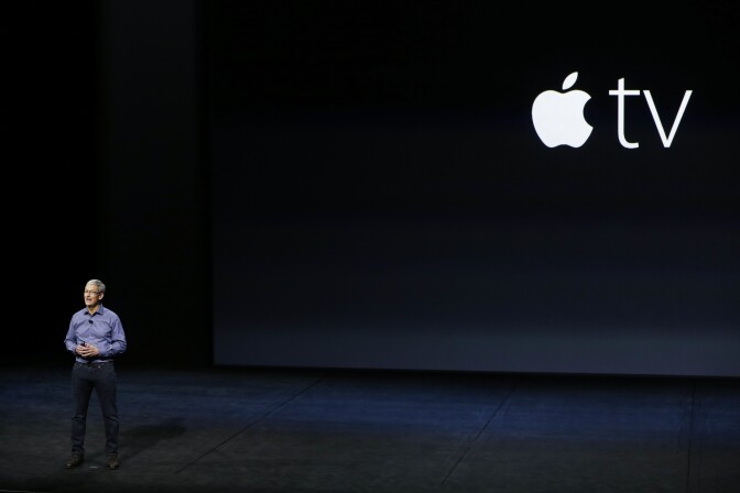 Apple CEO Tim Cook introduces the New Apple TV during a Special Event at Bill Graham Civic Auditorium September 9, 2015 in San Francisco, California.