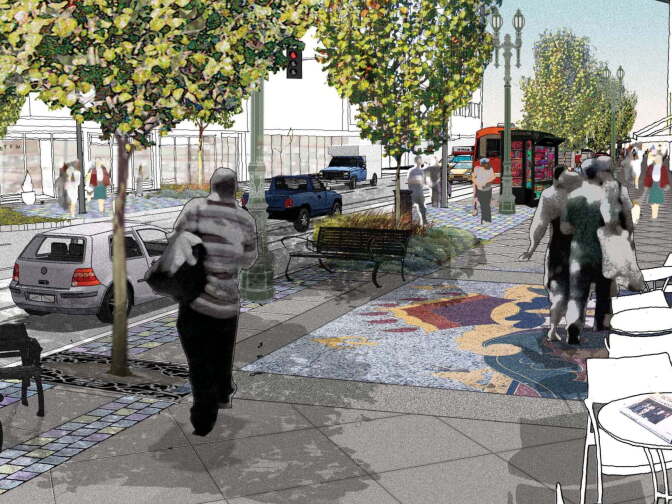 An illustration envisions how the Broadway will look after the proposed second phase of construction.