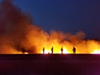 The Palmer Fire burns near Beaumont, California on Saturday, September 2, 2017.