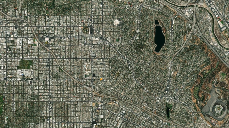 A star marks the location of a small earthquake on Tuesday.