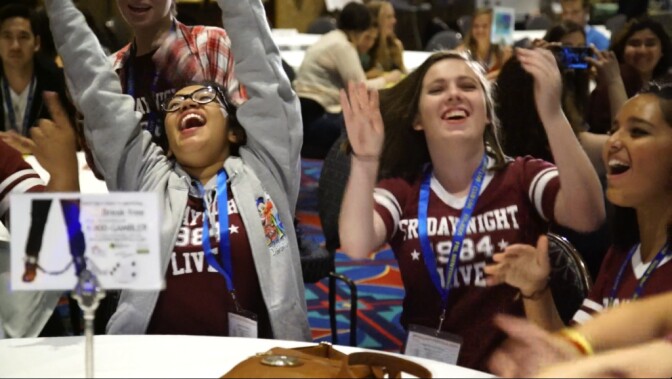 California students take part in an annual conference where their anti-gambling videos compete for recognition.