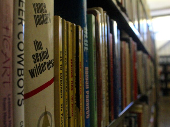 Books in the ONE National Gay & Lesbian Archives at USC. The archives are the largest LGBT archives in the world.