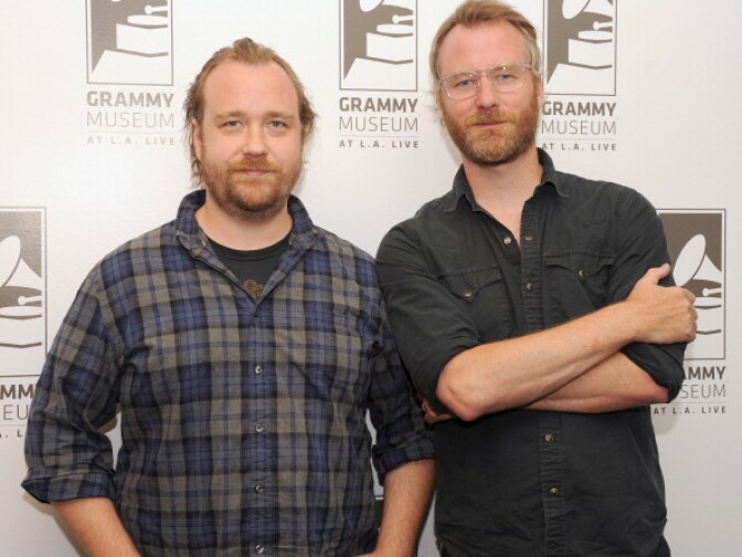 Filmmaker Tom Berninger (left) and singer Matt Berninger of The National pose before Reel to Reel: Mistaken for Strangers at The GRAMMY Museum on July 18, 2013 in Los Angeles, California. (Photo by Mark Sullivan/WireImage)