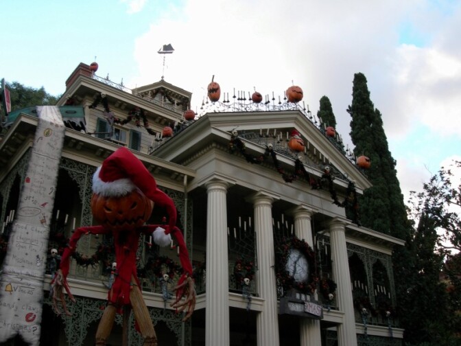 Disneyland's Haunted Mansion (seen here decorated for the holidays) has now been around for 40 years. 