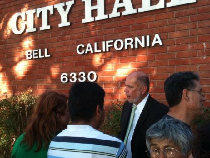 Bell residents wait as the city council deliberates the fate of three top administrators.