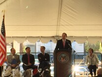 VA Secretary Bob McDonald speaks at final Master Plan announcement on the Westwood veterans campus.