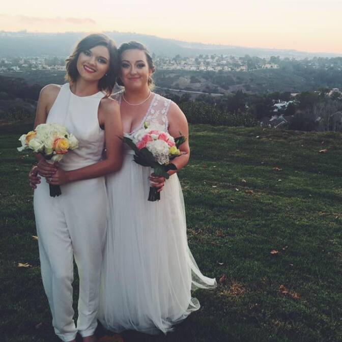 Lauren and Kallie on their wedding day.