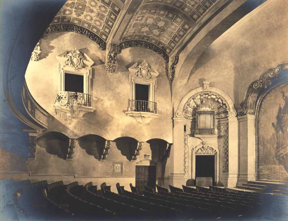 A vintage image of the Pasadena Playhouse which opened in 1925.