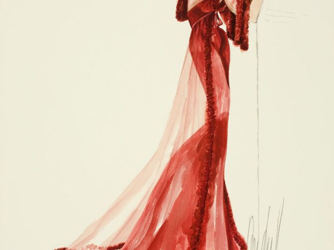  Costume design sketch from "Dead Ringer."