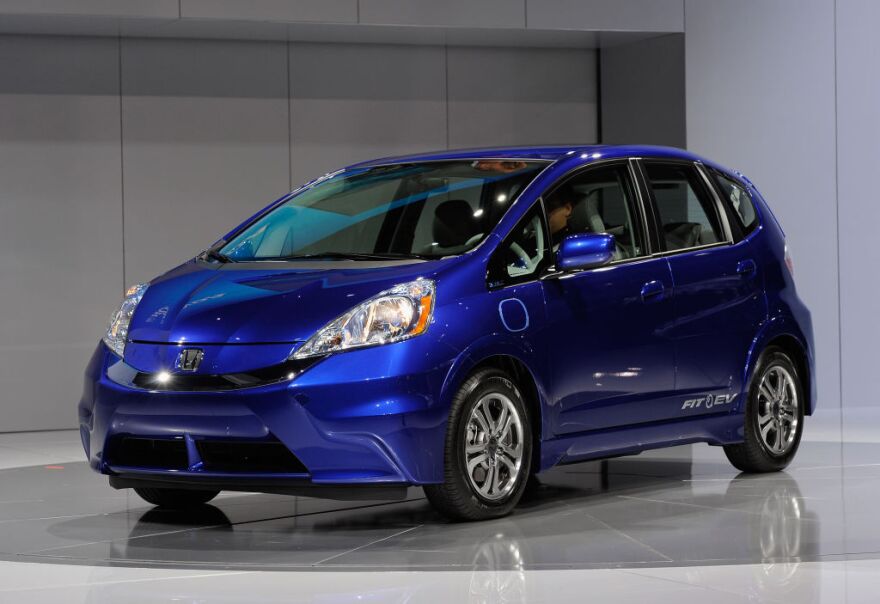 The new Honda Fit EV all electric car is unveiled at the L.A. Auto Show on November 16, 2011 in Los Angeles.