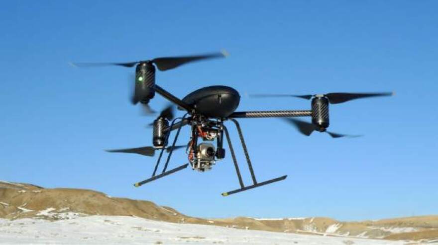 A Draganflyer X6 Unmanned Aerial Vehicle used by the Mesa County Sheriff's Dept. unmanned operations team. 