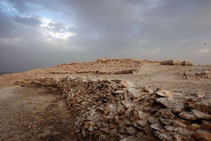 CALIPATRIA, CA - JULY 3:  Foundations of buildings of an early 20th century resort that was used before the rising waters of the Salton Sea turned this hill into Mullet Island, one of the four Salton Buttes, small volcanoes on the southern San Andreas Fault, are seen on July 3 near Calipatria, California. Mullet Island, the only place for many thousands of island nesting birds to breed at the Salton Sea, will become vulnerable to attacks by predators such as raccoons and coyotes if the water level drops just a couple more feet. Scientists have discovered that human-created changes effecting the Salton Sea appear to be the reason why California's massive "Big One" earthquake is more than 100 years overdue and building up for the greatest disaster ever to hit Los Angeles and Southern California. Researchers found that strands of the San Andreas Fault under the 45-mile long rift lake have have generated at least five 7.0 or larger quakes about every 180 years. This ended in the early 20th century when authorities stopped massive amounts of Colorado River water from periodically flooding the into this sub-sea level desert basin. Such floods used to regularly trigger major quakes and relieve building seismic pressure but the last big earthquake on the southern San Andreas was about 325 years ago. Dangerous new fault branches that could trigger a 7.8 quake have recently been discovered under the Salton Sea.  (Photo by David McNew/Getty Images)
