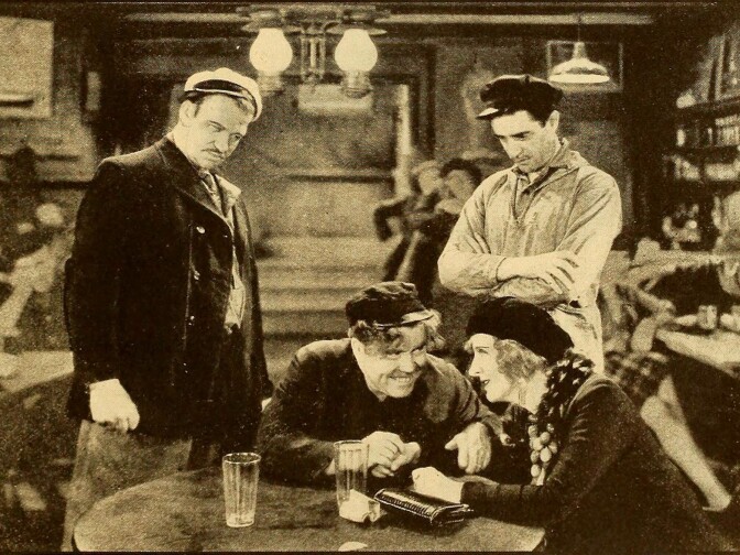A still from "Way for a Sailor." L-R: Wallace Beery, Jim Tully, John Gilbert, Leila Hyams