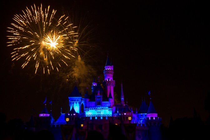 The Disneyland fireworks during a show on April 27, 2013.