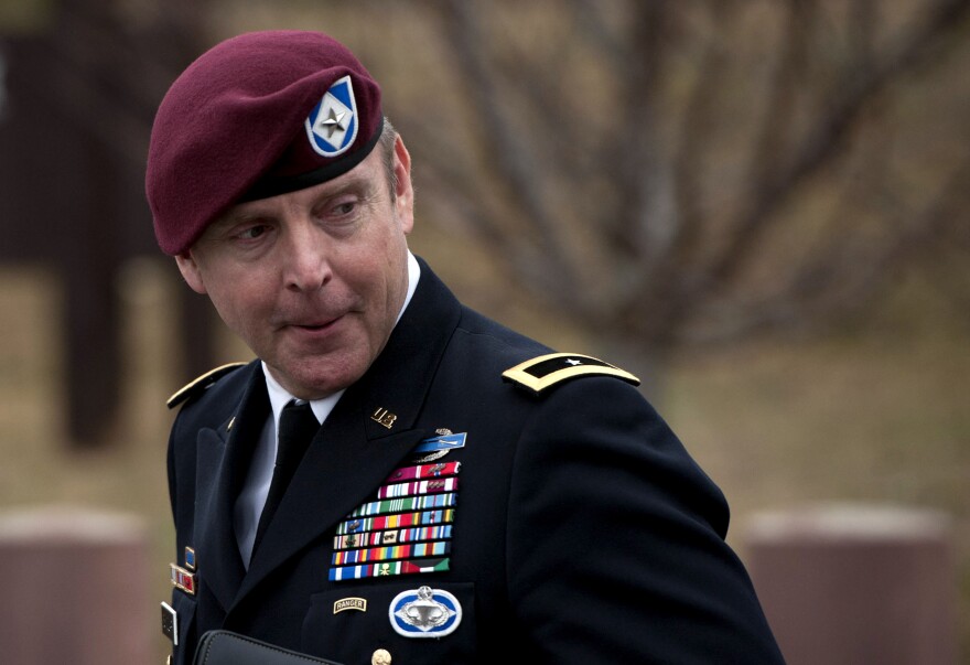 FORT BRAGG, NC - MARCH 17:  Brig. Gen. Jeffrey Sinclair leaves the Fort Bragg Courthouse after sexual assault charges against him were dropped after he plead to lesser charges March 17, 2014 in Fort Bragg, North Carolina. Sinclair, a former deputy commander with the 82nd Airborne Division, has admitted to an extramarital affair with a junior officer. "Unlawful command influence" caused a delay in the trial last week. (Photo by Davis Turner/Getty Images)